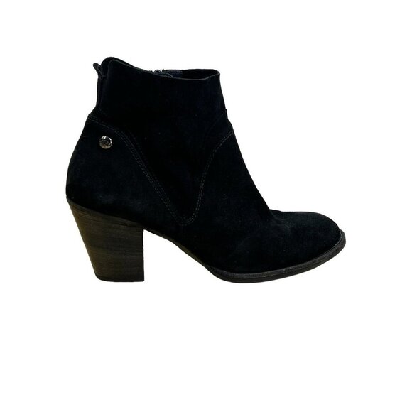 Paul Green Nora Water Resistant Black Suede Block Heel Ankle Boot‎  US 9b - Picture 1 of 10
